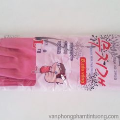 Găng tay cao su màu hồng