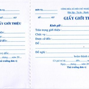 Giấy giới thiệu 13 x 19